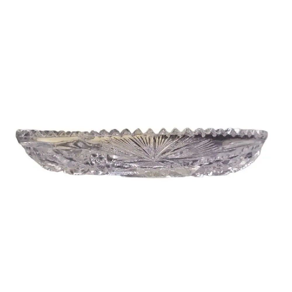 Vintage McKee Fentec Clear Pressed Olive Candy Trinket Vanity Dish Tray